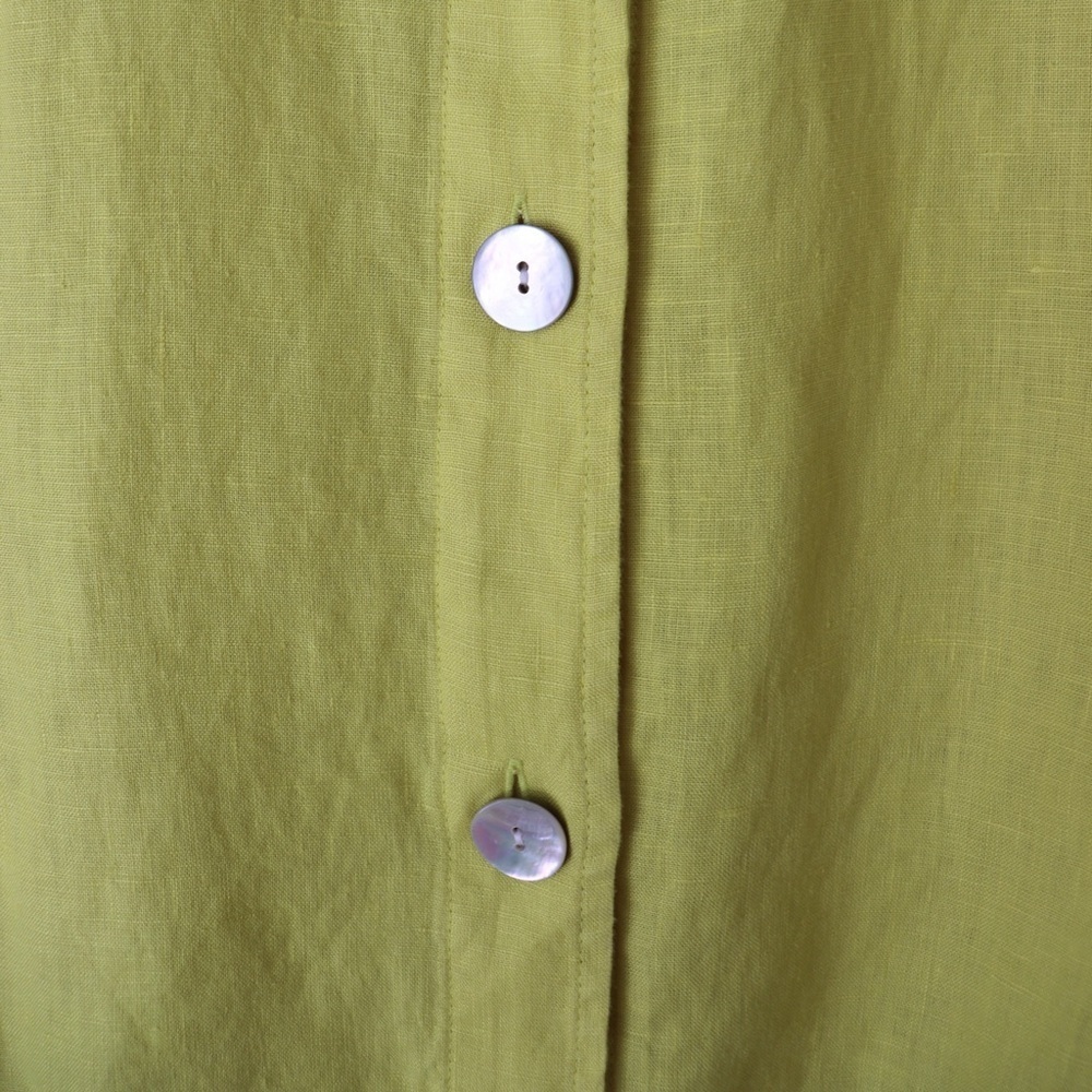 NWT Kensie 100% Linen Puff Sleeve Button Top XL - Picture 7 of 11